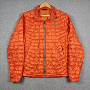 The North Face Thermoball Eco Mens Medium Orange Full Zip Quilted Puffer Jacket